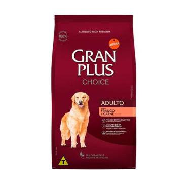 Imagem de Ração Gran Plus Choice Para Cães Adultos Sabor Frango E Carne 15 Kg