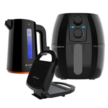 Imagem de Kit Trio Black Cadence - Fritadeira 3L - Chaleira - Sanduicheira