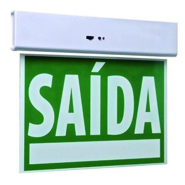 Imagem de Placa De Sinalizaçao Saida Emergencia Led Lampada Luz Sos Iluminaçao Empresa Predio Condominio Casa