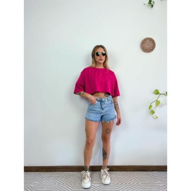 Imagem de Camiseta Cropped Oversized Aveloz- Rosa Pink