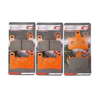 Imagem de Pastilhas de freio dianteiras traseiras Lefossi de fibra de carbono compatíveis com/para Suzuki GSXR 600 GSXR 750 2004-2005 GSXR 1000 FA379F FA254R