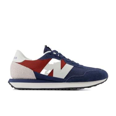 Imagem de New Balance Tênis masculino clássico 237 V1, Nb azul marinho/vermelho tijolo/branco, 38