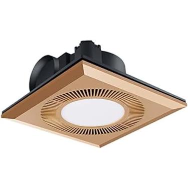 Imagem de QQWanWan Ventilador de Teto de 10 Polegadas com Luz, LED Silencioso, Montagem no Teto para Banheiro/Chuveiro/Casa/Escritório, Branco/Dourado