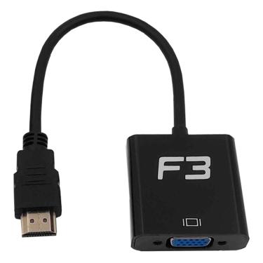 Imagem de Cabo Adaptador HDMI Macho para VGA Fêmea F3 AD-HM/VGA - 121
