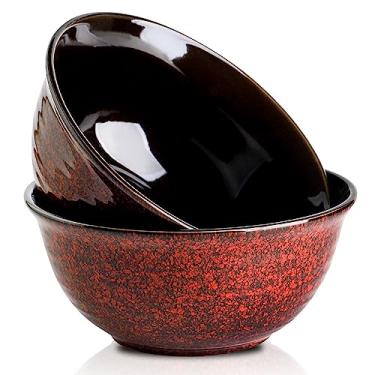 Imagem de Hasense Tigelas de servir, tigelas de cerâmica de 2,5 ml, conjunto de 2 para cozinha, tigelas grandes de nidificação de salada para cozinhar, assar, sopa, macarrão, frutas, micro-ondas e lava-louças