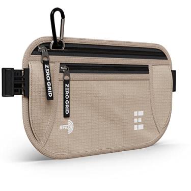 Imagem de Cinto para dinheiro para viagens seguras – Suporte fino para passaporte com bloqueio de RFID – Bolsa de cintura oculta para dinheiro, cartões de crédito, documentos – oculta sob as roupas, pochete