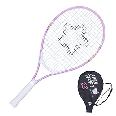 Imagem de AMA SPORT Raquete de tênis infantil para crianças pequenas, kit iniciante de 43 a 63 cm para meninas, rosa e amarelo, com alça de ombro de nylon 420D