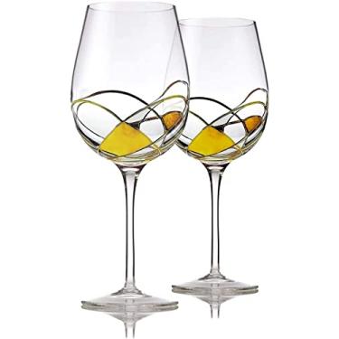 Imagem de Bezrat Taças de vinho pintadas à mão - Conjunto de 2 - Presente de vinho feminino - Copo para amantes de vinho - Lindas ideias de presentes de vidro para mulheres inspiradas no Dia das Mães "Duomo di