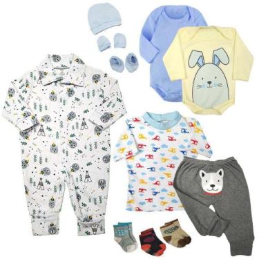 Imagem de Kit Bebê 11 Peças Body Camiseta Macacão Mijão E Acessórios - Koala Bab