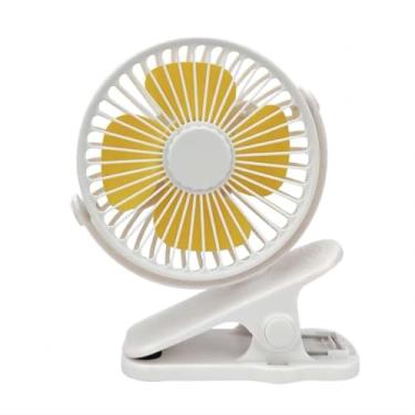 Imagem de KONPWAY Mini ventilador com clipe operado por bateria, ventilador pessoal portátil de 2500 mAh de 10 cm para ambientes externos, carrinho de bebê, assento de carro, academia - branco