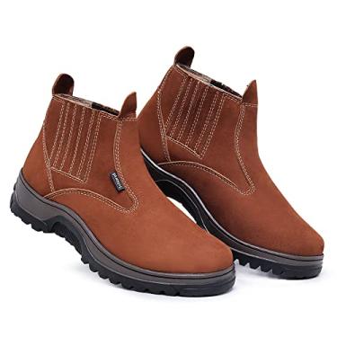 Imagem de Bota Botina Masculina Couro Legítimo (40, Castor)