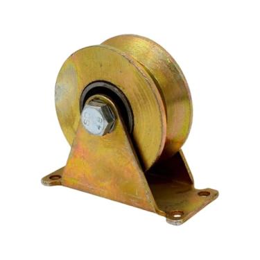 Imagem de Rodízios de portão deslizante com sulco em V de 1,5 pol., rolo rígido resistente para portão de enrolar, trilho de máquinas industriais