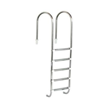 Imagem de Escada para Piscina Marinheiro 1 1/2" em Aço Inox 5 Degraus Anatômicos em Inox - Sodramar