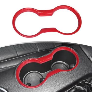 Imagem de Naisec Capa de acabamento interior do console central para acessórios Ford Mustang 2023 2022 2021 2020 2019 2018 2017 2016 2015 (vermelho)
