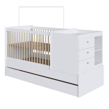 Imagem de Berço Cama Multifuncional com Auxiliar Branco