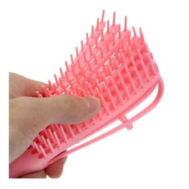 Imagem de  Escova Pente Para Cabelo Cacheado Crespo Enrolado Polvo - Bc Bora Col