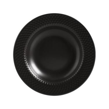 Imagem de Conjunto com 6 Pratos Fundo Preto Acetinado Ø25cm - Alleanza Cerâmica