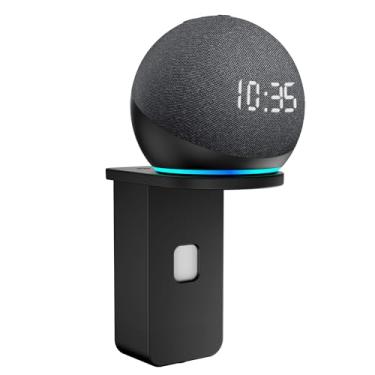 Imagem de HomeMount Suporte de parede 3 em 1 definitivo para Echo Dot/Pop e Google Nest Mini - Solução de economia de espaço com instalação sem perfuração, suporte ajustável e gerenciamento de cabos