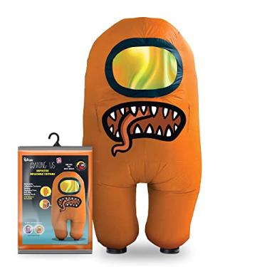 Imagem de YuMe Brinquedos oficiais Among Us infláveis, engraçados e legais, fantasias de cosplay de Halloween para adultos - Impostor laranja, Impostor laranja, One Size Fits Most Adults