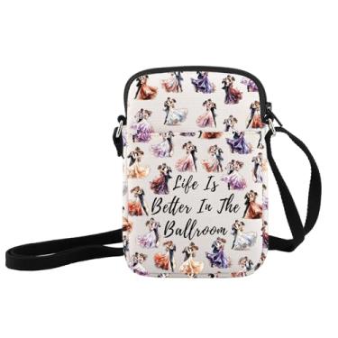 Imagem de Presente para amantes de dança Life Is Better In The Ballroom Crossbody Bag Presente de Dança de Salão Dançarino Bolsa de Ombro Tango Dançarina Presente, Bolsa transversal no salão de baile