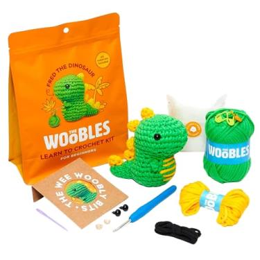 Imagem de The Woobles Kit de crochê para iniciantes - Easy Arts and Crafts Kit de animais de tricô e crochê como visto no tanque de tubarão - Fred o dinossauro