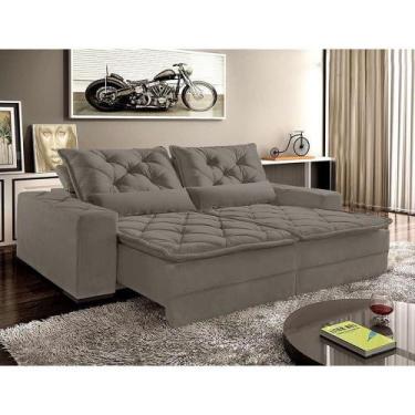 Imagem de Sofá 4 Lugares Retrátil e Reclinável 2,30M Dallas Cappuccino Com Almof