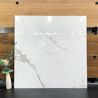 Imagem de 25 Placas Adesiva Parede Painel Branco Mármore 60x60cm Top - Triboshop