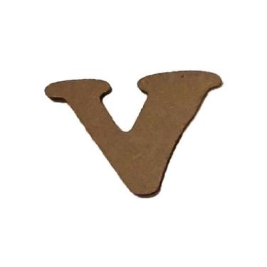 Imagem de Kit 10 Letras V Mdf 3mm por 2,5cm de Altura Laser Mdf Madeira - ATACAD