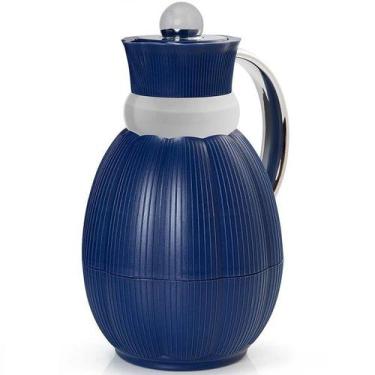 Imagem de Garrafa Termica 1L Ferrara Azul para CHA e Cafe Termopro
