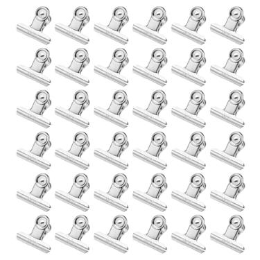 Imagem de M&G Pacote com 72 clipes para fichário, clipe de papel de dobradiça pequena de aço inoxidável de 38 mm, braçadeiras de metal para artesanato DIY, pinturas, desenhos, fotos, materiais de escritório