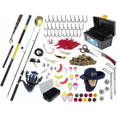 Imagem de Kit de Pesca Com Vara Para Molinete 1,50m + Vara Telescópica 40% Carbo