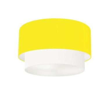 Imagem de Plafon Duplo Cilíndrico Vivare Md-3045 Cúpula Tecido 40x35cm - Bivolt,