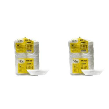 Imagem de Kit de 2 Pacotes de Marmitex de Isopor 500ml sem tampa Bom Apetite com