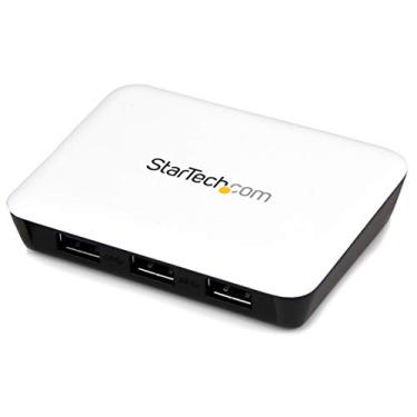 Imagem de StarTech.com Adaptador de rede USB 3.0 para Gigabit Ethernet NIC com hub de 3 portas - Branco - Adaptador Ethernet USB 3 - Hub de carregamento USB (ST3300U3S)