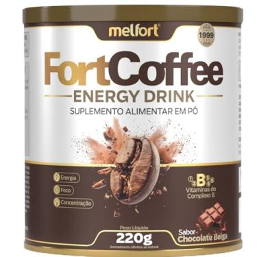 Imagem de Fort Coffee Energy 220g Sabor Chocolate Belga Café Energético Solúvel