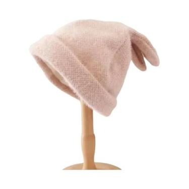 Imagem de Gorro Unissex com Orelhas de Coelho - Quente para Outono/Inverno - Est
