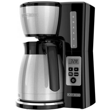 Imagem de Cafeteira Térmica Programável 12 xícaras com Tecnologia VORTEX, 110V 800W, BLACK DECKER CM2046S, Prata e Preto