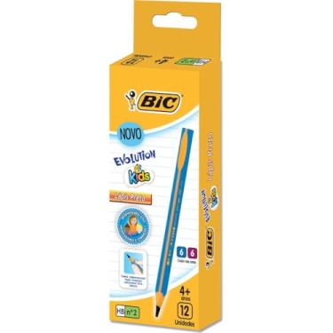 Imagem de Lápis Preto BIC Evolution KIDS Triangular, Jumbo, Nº 2HB, Resistente, 902495, 12 Unidades, Seguro para Crianças