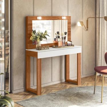 Imagem de Gabinete Toucador Camarim Diva Pop Cinamomo Branco Fosco