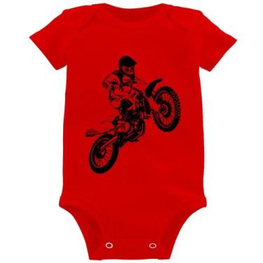 Imagem de Body Bebê Motocross Jump - Foca na Moda, Vermelho, GG
