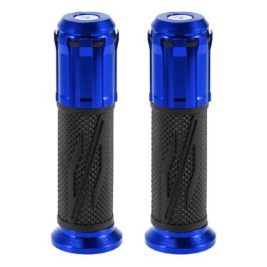 Imagem de Motoforti Capa universal para motocicleta, 22 mm, 15/40.6 cm, 24 mm, cabo de guidão de liga de alumínio de borracha para motocicleta, scooter, bicicleta, quadriciclo, preto, azul, 1 par
