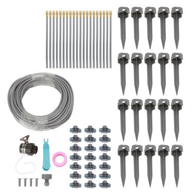 Imagem de Kit de Sprinklers de Irrigação por Gotejamento de Mangueira, Liga de Alumínio Anti -erosão e Material de PE de 82 Pés de Pvc Névoa de Rega de Jardim Conjunto para Pátio de Estufa