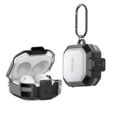 Imagem de NERDCASE, Case, Capa, Capinha Resistente Transparente com Detalhes em Preto, Silicone, Compatível com Galaxy Buds FE, 2, Pro, Live
