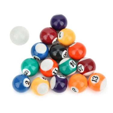 Imagem de QANYEGN 16PCS Mini conjunto de bolas de bilhar, mini brinquedo de bola de bilhar para crianças, conjunto completo de bolas pequenas para taco de bilhar para mini mesa de bilhar