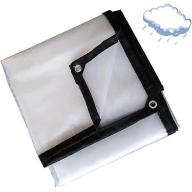 Imagem de Tarpas transparentes transparentes poly 10x20ft/3x6m, 5 mil lonas de espessura com grommets duráveis ​​e alcatrão transparente à prova d'água pesada, para folhas de estufa, cobertura de plás