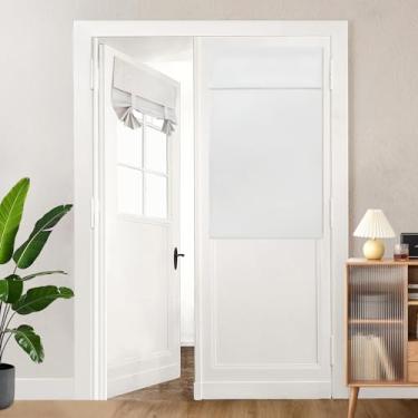 Imagem de Cortinas de porta francesas 100% blackout texturizadas de linho cortinas de janela de porta com isolamento térmico cortinas com a mesma cor e textura em ambos os lados para qualquer cômodo L 66 x C