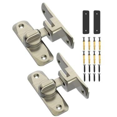 Imagem de Fechadura de porta de celeiro de 90/180 graus, ferragens pequenas para travas de portão de flip, trava de porta deslizante de segurança para armários, porta de celeiro, banheiro, portas de jardim (ronze-2 peças)