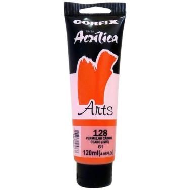 Imagem de Tinta Acrílica Arts Corfix 120ml G1 - 85120, 128 - VERMELHO CADMIO CLA