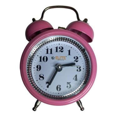 Imagem de Relógio Despertador Analógico Retrô Vintage Cor Rosa