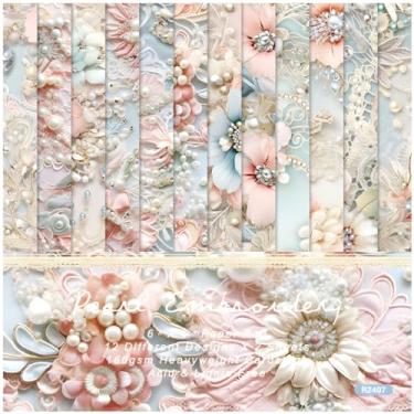 Imagem de WLXTREE Papel Para Scrapbook 6X6, 24 Folhas, Vintage Scrapbooking, Floral, Cartolina De Um Lado, Pacote Álbum Arte, Diário, Fabricação Cartões, Suprimentos Decorativos Scrapbooking